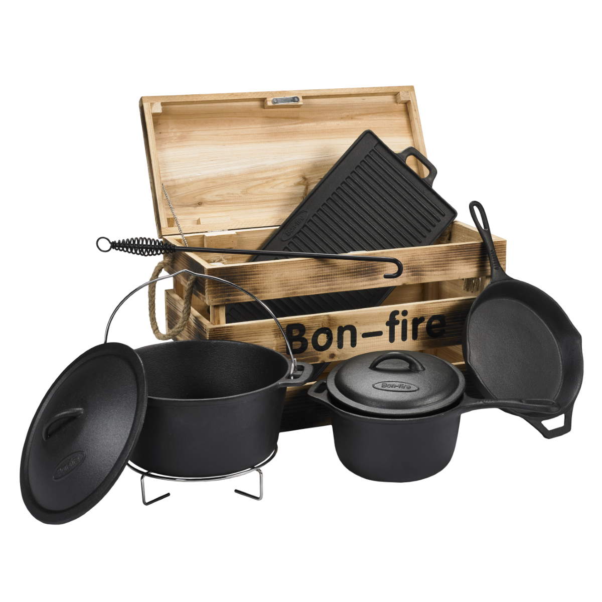 Bon-Fire – Cast Iron Pot Set Bon-Fire Gietijzeren Pannenset
