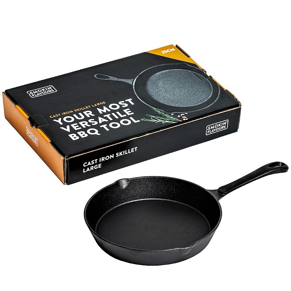Smokin’ Flavours Gietijzeren Skillet 25 cm met verpakking_2 Smokin’ Flavours Gietijzeren Skillet 25 cm met verpakking