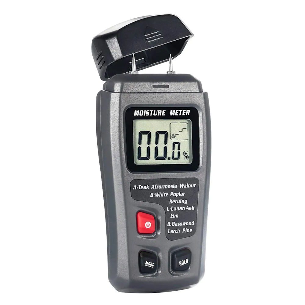 Twee-Pins Digitale Houtvochtmeter Grijs Twee-Pins Digitale Houtvochtmeter Grijs